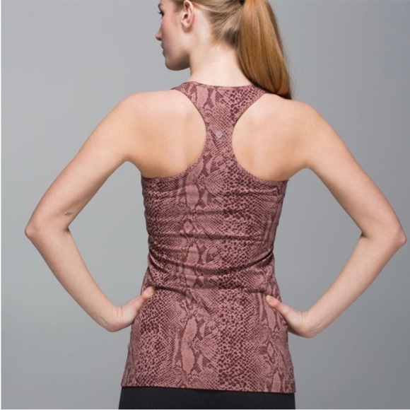 Lululemon Cool Racerback Tank Top Brown Desert Snake Bark Berry Multi - Picture 1 of 8